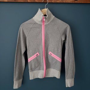 Lululemon grey/neon pink scuba zip-up sweater